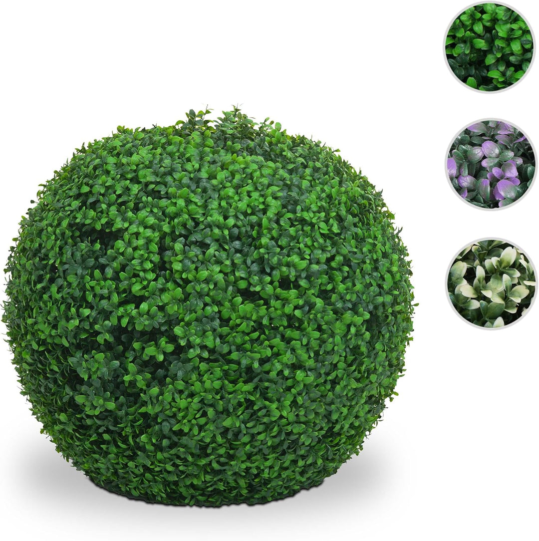 Mendler Künstlicher Busch HWC-L77, Buchskugel Dekopflanze Buchsbaumkugel Kunstpflanze Buxus, Outdoor