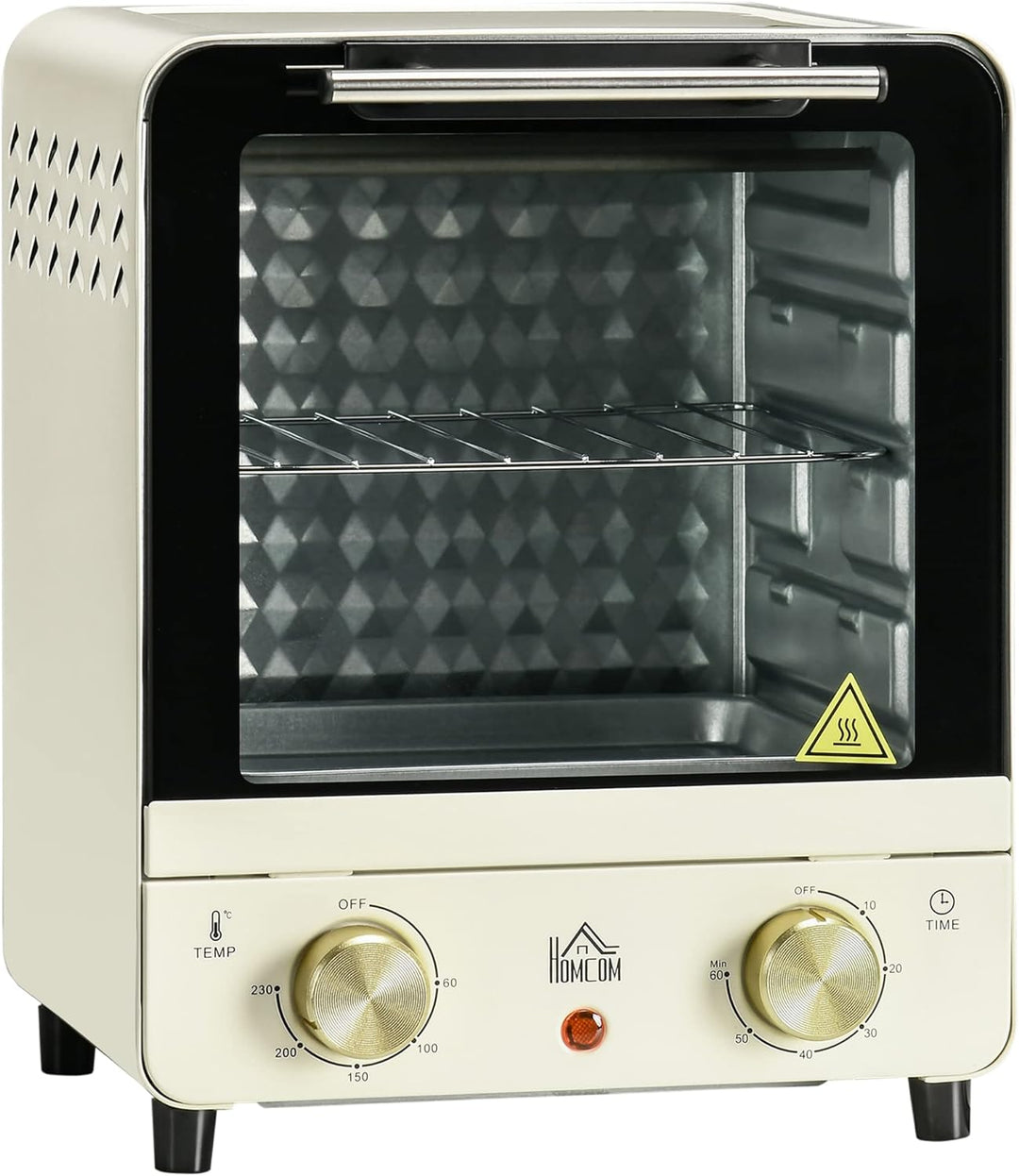 HOMCOM Minibackofen 15L, Pizza-Ofen mit Umluft, 1000 W Elektrischer Mini Ofen inkl. Backblech Set, K