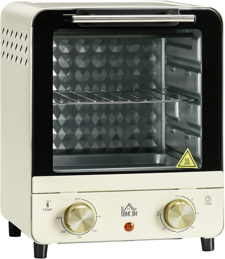 HOMCOM Minibackofen 15L, Pizza-Ofen mit Umluft, 1000 W Elektrischer Mini Ofen inkl. Backblech Set, K