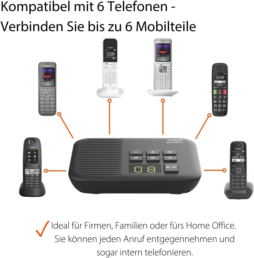 Gigaset Box 200A - DECT-Basis-Station mit Anrufbeantworter für Ihr eigenes Kommunikationssystem mit
