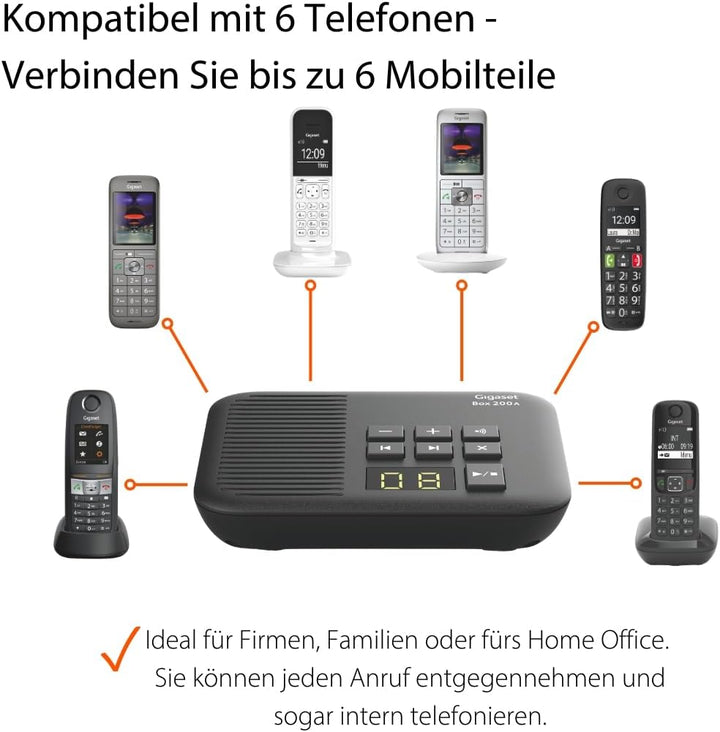 Gigaset Box 200A - DECT-Basis-Station mit Anrufbeantworter für Ihr eigenes Kommunikationssystem mit