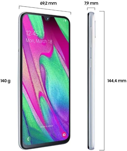 Samsung Galaxy A40 Smartphone (15.0cm (5.9 Zoll) 64GB interner Speicher, 4GB RAM, Dual SIM, White) -