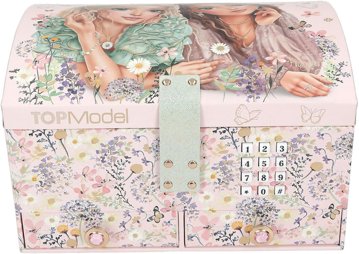 Depesche 13579 TOPModel Summer Feeling - Grosses Schmuckkästchen in Rosa, mit Model Motiv und floral