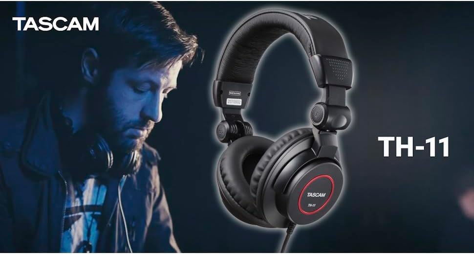 TASCAM TH-11 Studio-Kopfhörer schwarz/rot, schwarz/rot