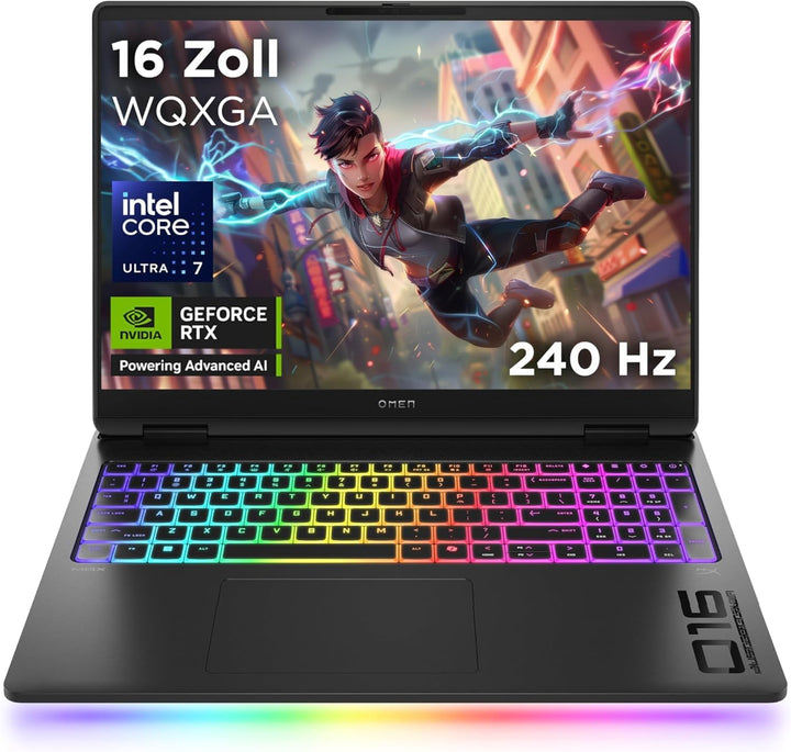 Omen MAX Gaming Laptop, 16" 2.5K WUXGA Display 240Hz, Intel Ultra 7-255HX (20C) 13 NPU Tops, NVIDIA
