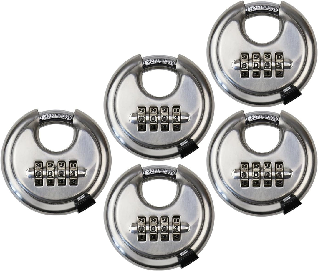 HMF 3502-09 - 5 xVorhängeschloss, 4er Zahlenkombination, 7 x 7 x 2,4 cm 5 Stück, 5 Stück