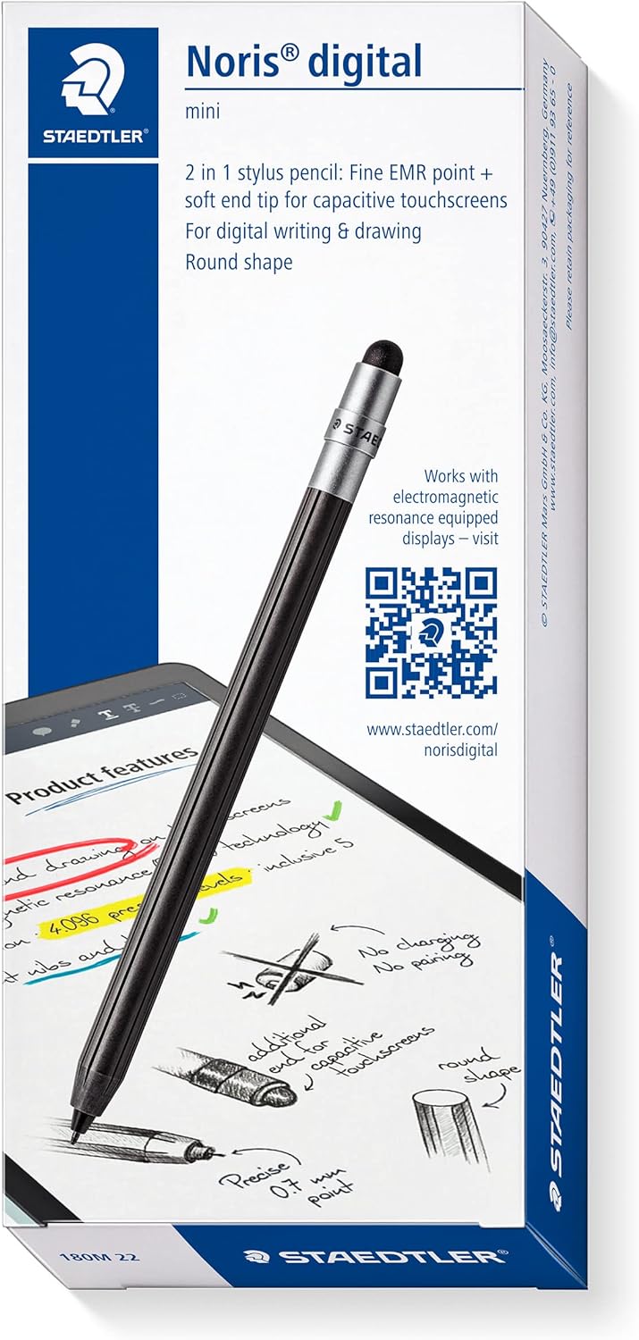 STAEDTLER Noris digital Mini 180M 22 Set, ein 2 in 1 Stylus-Eingabestift für digitales Schreiben und