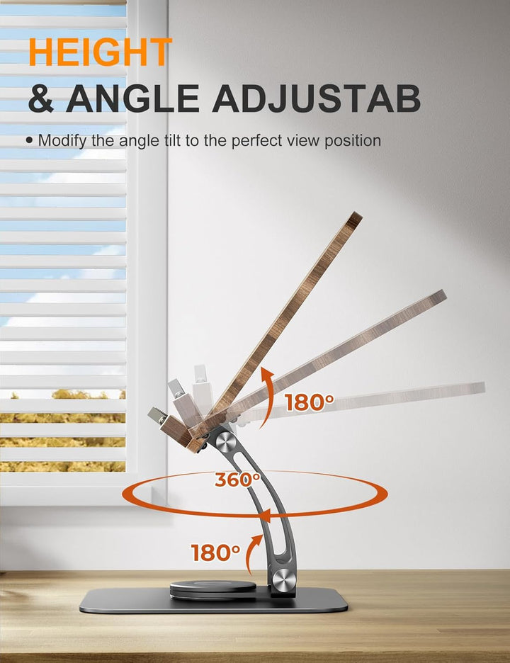 Tounee Buchständer, Verstellbarer Buchhalter mit 360° drehbarer Basis, Kochbuchständer, Rezeptbuchha