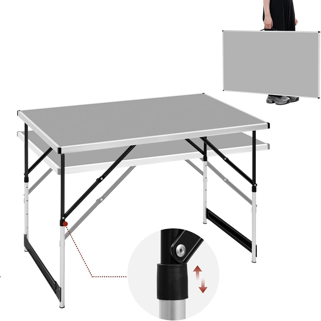 WOLTU® Campingtisch Klapptisch Gartentisch Arbeitstisch Balkontisch höhenverstellbar Aluminium Stahl