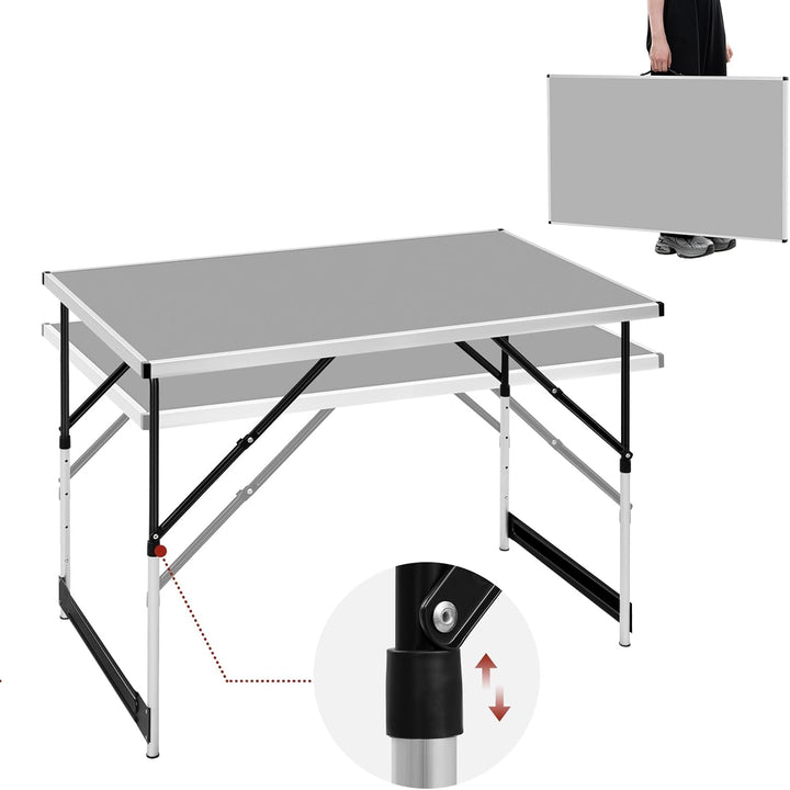 WOLTU® Campingtisch Klapptisch Gartentisch Arbeitstisch Balkontisch höhenverstellbar Aluminium Stahl