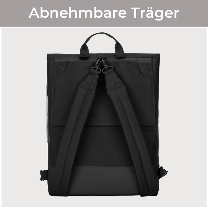 LARKSON Fahrradtaschen für Gepäckträger Damen & Herren Schwarz Reflektierend - Tammo Bike - 2 in 1 F