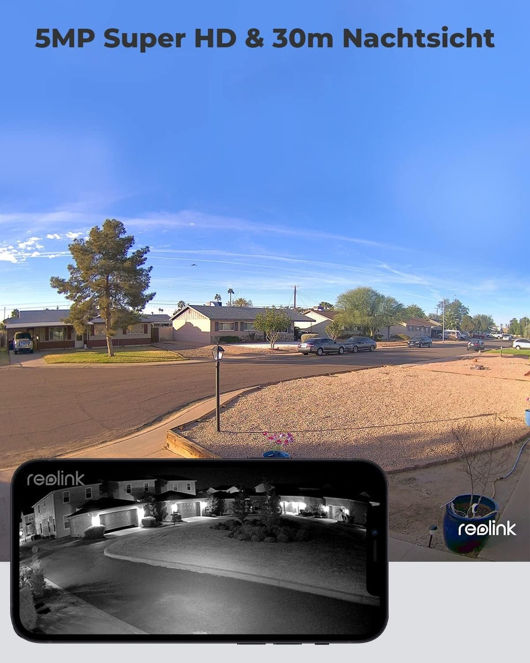Reolink 2K+ Kabelgebundene Überwachungskamera Aussen, 2,4/5 GHz WLAN-Kamera Outdoor, IP66 Wetterfest