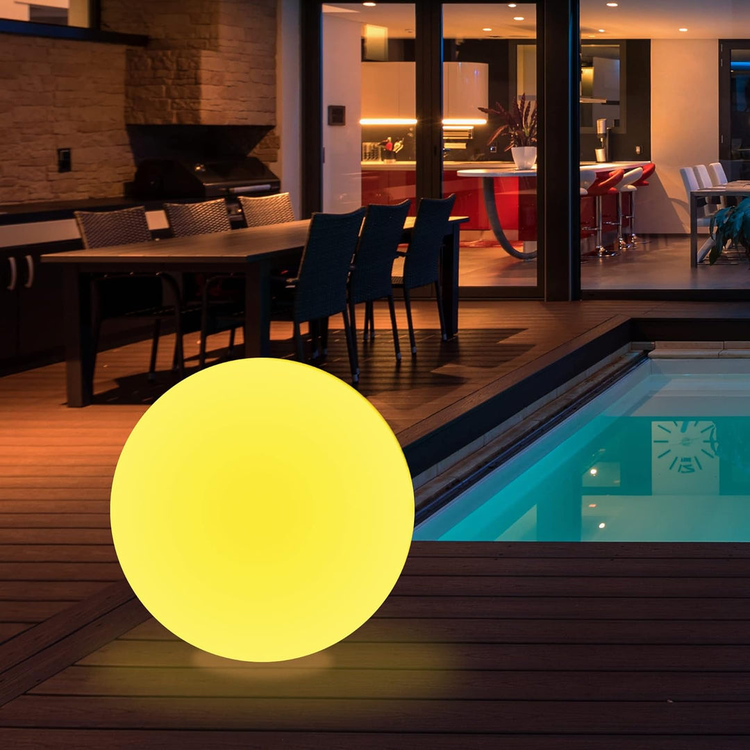 wuuhoo® LED Solarlampe Gloria mit 16 Farben 20-50cm, wetterfester und dimmbarer LED Kugel mit Fernbe
