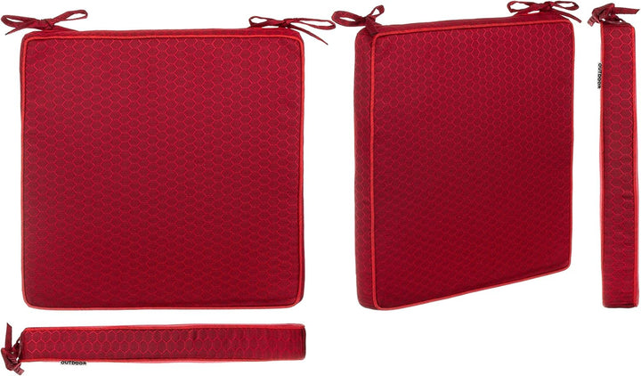 Brandsseller Outdoor Garten Sitzkissen Auflagen Kissen mit Paspel - Waben-Optik - Schmutz- und Wasse