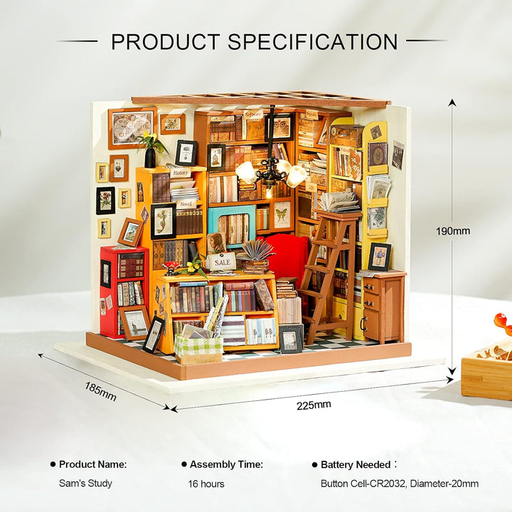 Rolife Miniatur Puppenhaus Kit DIY Holz Bibliothek Haus Modell für Mädchen und Jungen Kinder 14 15 1