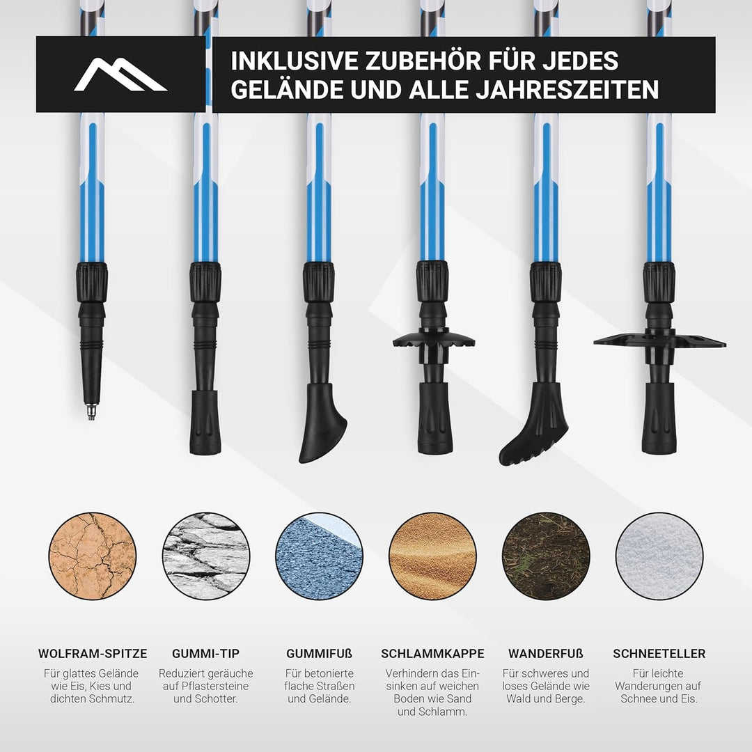 MSPORTS Nordic Walking Stöcke Premium - hochwertige Qualität - Superleicht - auswählbar mit Tragetas