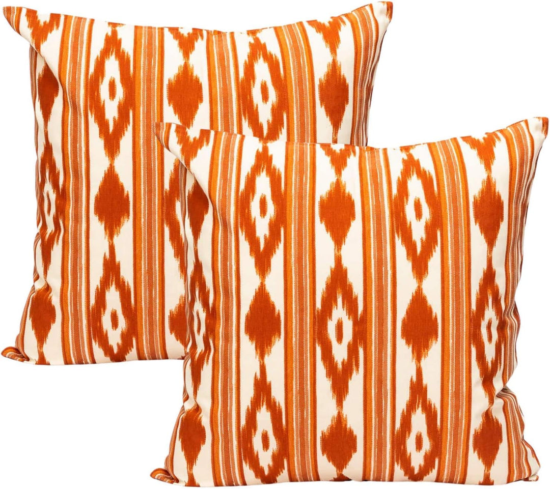 TRESMESTRES Sofa Kissenbezüge - Mediterranes Design, Lebendige Farben, Ikat-Muster - Deko Kissenbezü