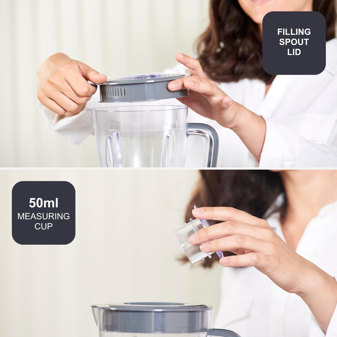 BLACK+DECKER Standmixer | 500W | 2 Geschwindigkeiten | Pulse-Funktion | Glaskrug | 1,5L | Edelstahlm