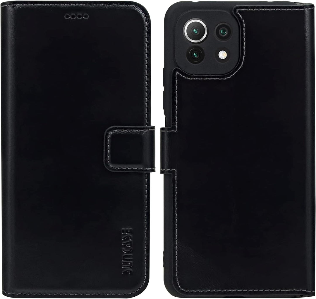 Suncase Book-Style Hülle kompatibel mit Xiaomi Mi 11 Lite 5G Leder Tasche (Slim-Fit) Lederhülle Hand