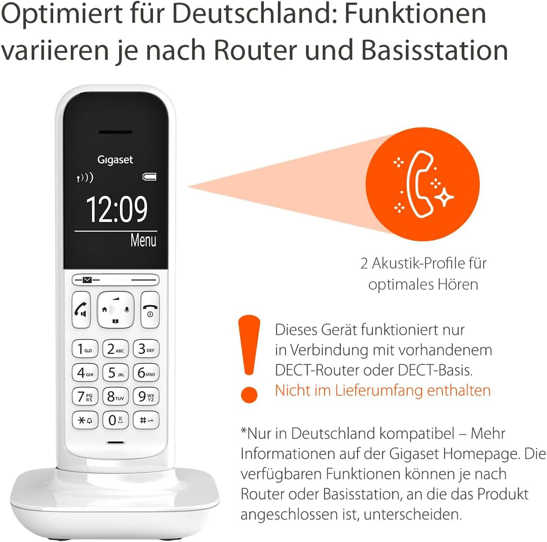 Gigaset CL390HX - Design DECT-Mobilteil mit Ladeschale - Fritzbox-kompatibel - Schnurloses Telefon f