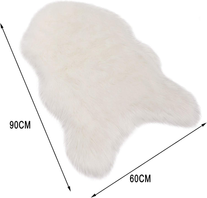 WOLTU Fellteppiche Schaffell, Kunstfell Lammfellimitat Teppich flauschig, Longhair Fell Optik, Dekof