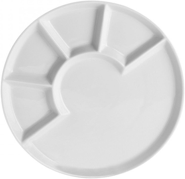 Mäser Fondueteller 4er Set 24 cm, Porzellan, Weiss