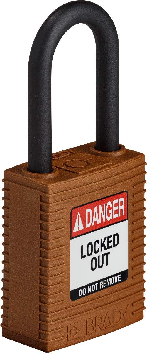 Brady (NYL-BRN-38PL-KD6PK) SafeKey Nylon Lockout-Vorhängeschloss Mit Nylon Bügel 38.00 mm Braun KD -