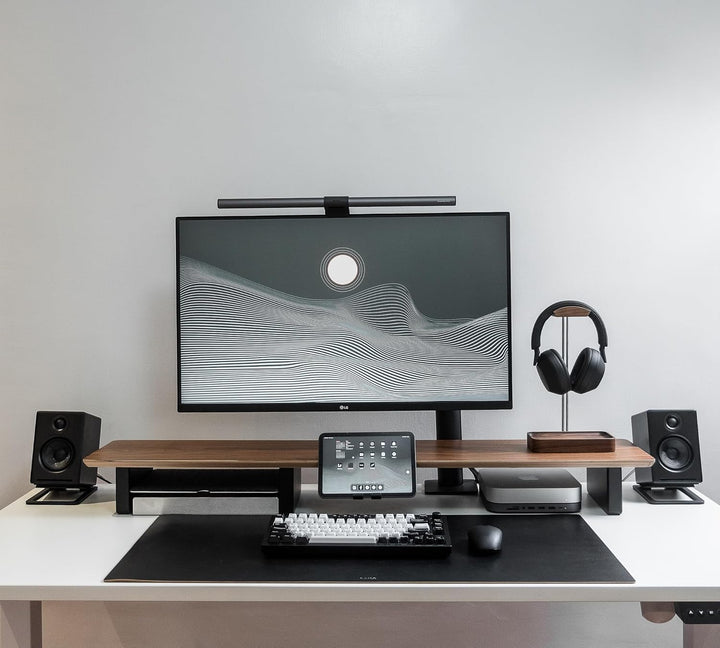 Raico Schreibtischregal Monitorständer Setup Cockpit Ergonomischer Dual-Screen-Riser Minimaler Schre