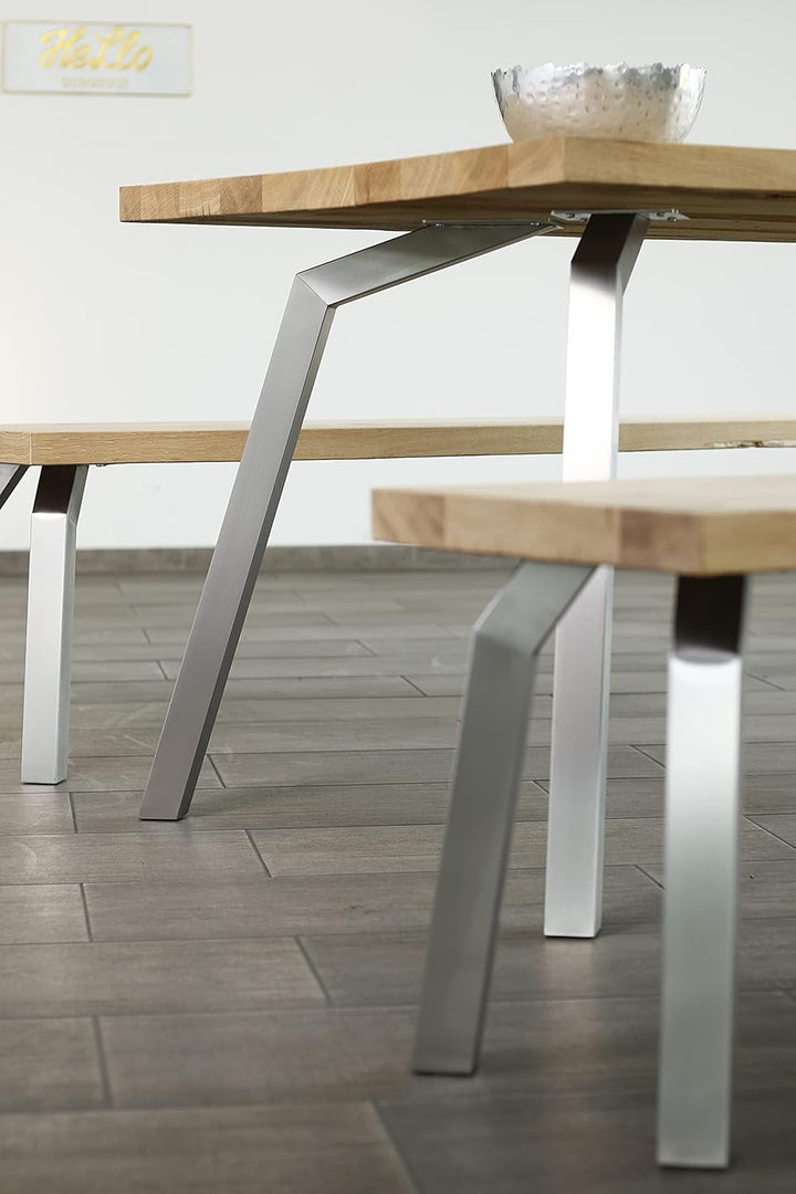 super-diy Edelstahl Design Bankfuss | Sitzbank | Bierbank | Coffee Table geeignet für jeden Innen- u