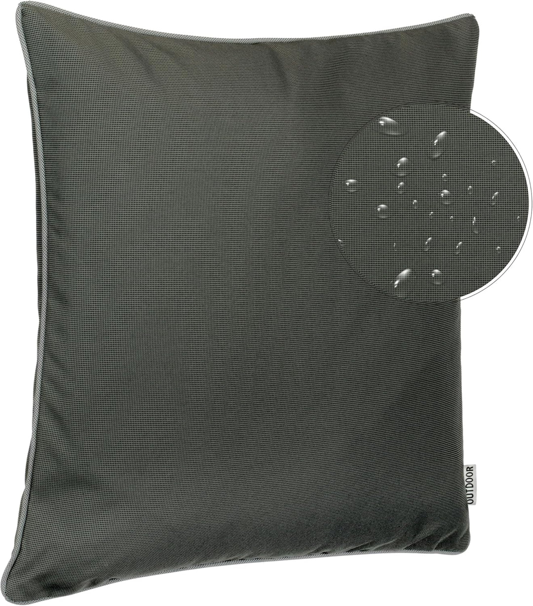 Brandsseller Outdoor Garten Kissen Dekokissen mit Paspel - Garngefärbt Uni Schmutz- und Wasserabweis
