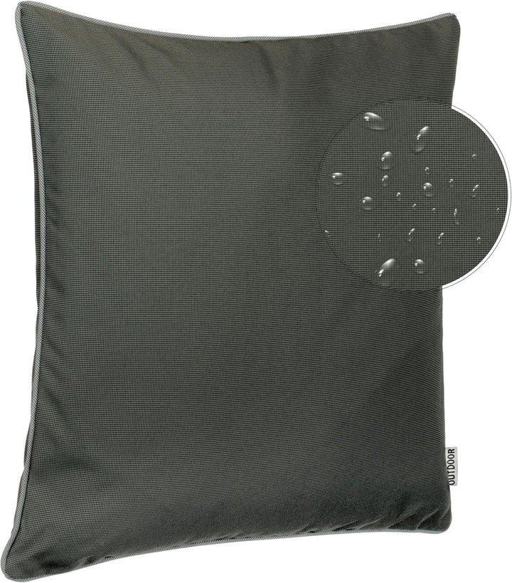 Brandsseller Outdoor Garten Kissen Dekokissen mit Paspel - Garngefärbt Uni Schmutz- und Wasserabweis