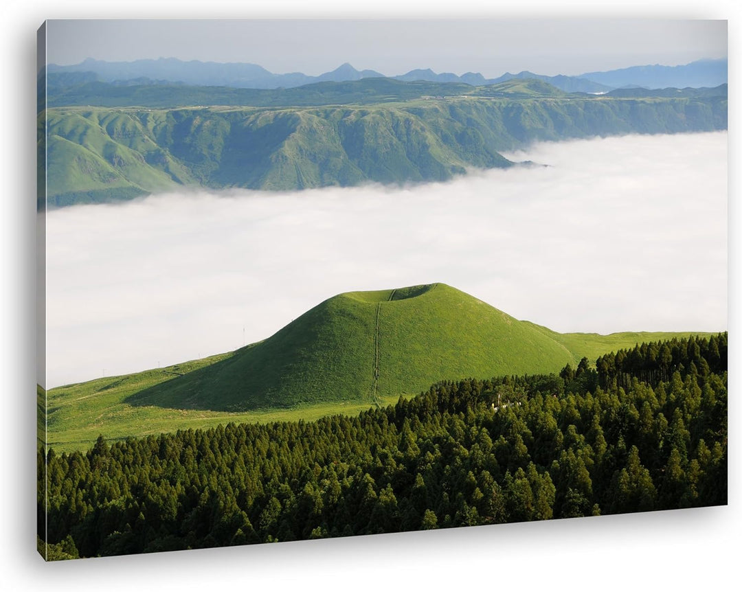 deyoli Aso Komezuka Vulkan in Japan Format: 80x60 als Leinwandbild, Motiv fertig gerahmt auf Echthol