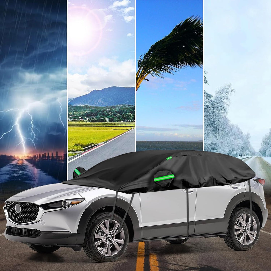 Auto Schwarzes Halbgarage für Mazda CX-30 2019-2024, SWB Soft Windschutzscheibe Abdeckung Hälfte Aut
