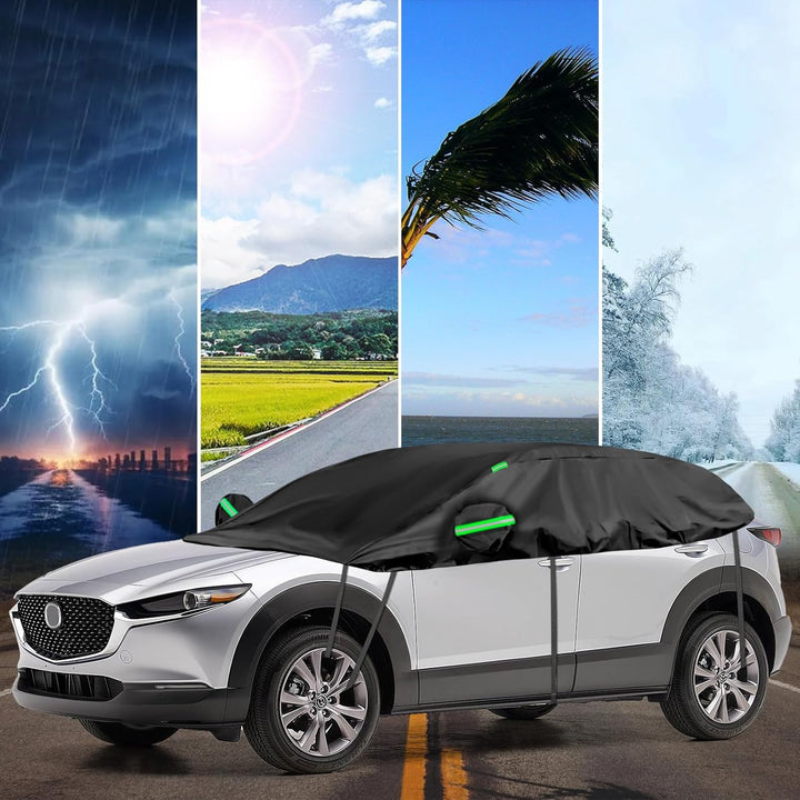 Auto Schwarzes Halbgarage für Mazda CX-30 2019-2024, SWB Soft Windschutzscheibe Abdeckung Hälfte Aut