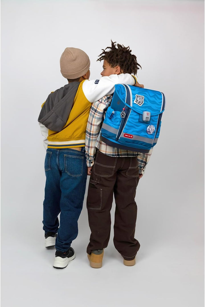 Belmil Classy Plus Schulranzen Set 5-teilig mit Brustgurt (405-78/AG/S) Animal Kingdom, Animal Kingd