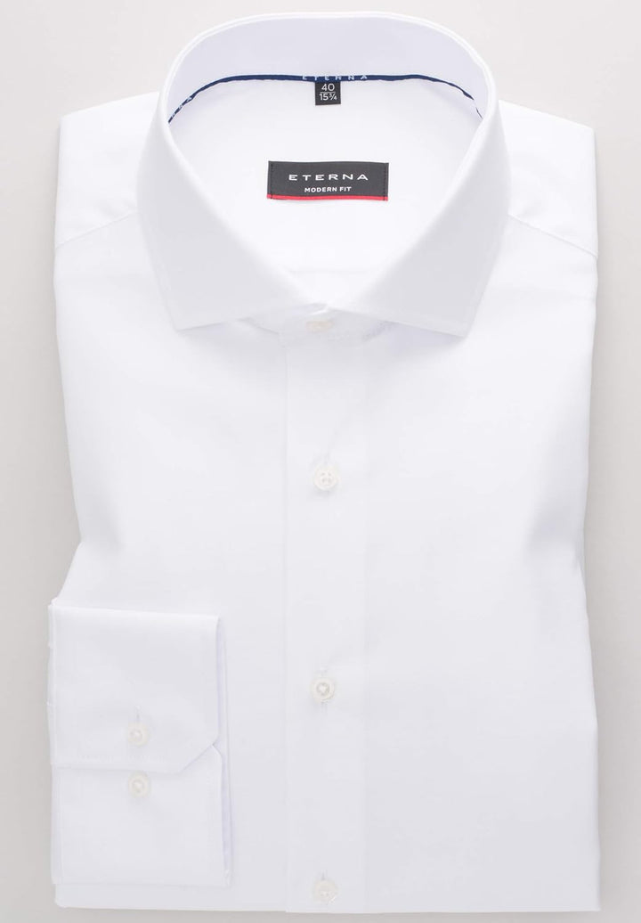 eterna Langarm Hemd Modern Fit Twill unifarben