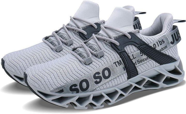 Wonesion Herren Fitness Laufschuhe Atmungsaktiv rutschfeste Mode Sneaker Sportschuhe 42 EU 3 Grau, 4