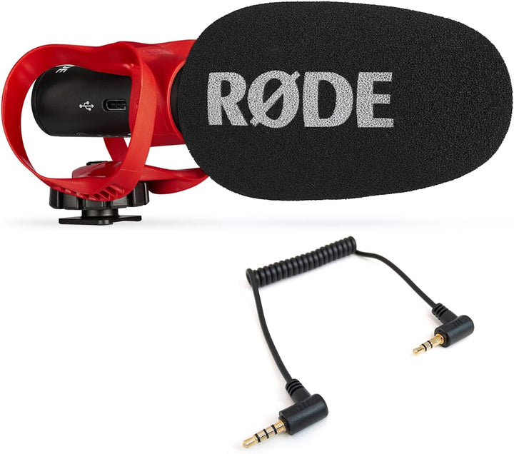 Rode Videomic Go II Helix Kamera/USB-Richtmikrofon mit keepdrum ADP07 TRRS-Adapter Videomic Go II He
