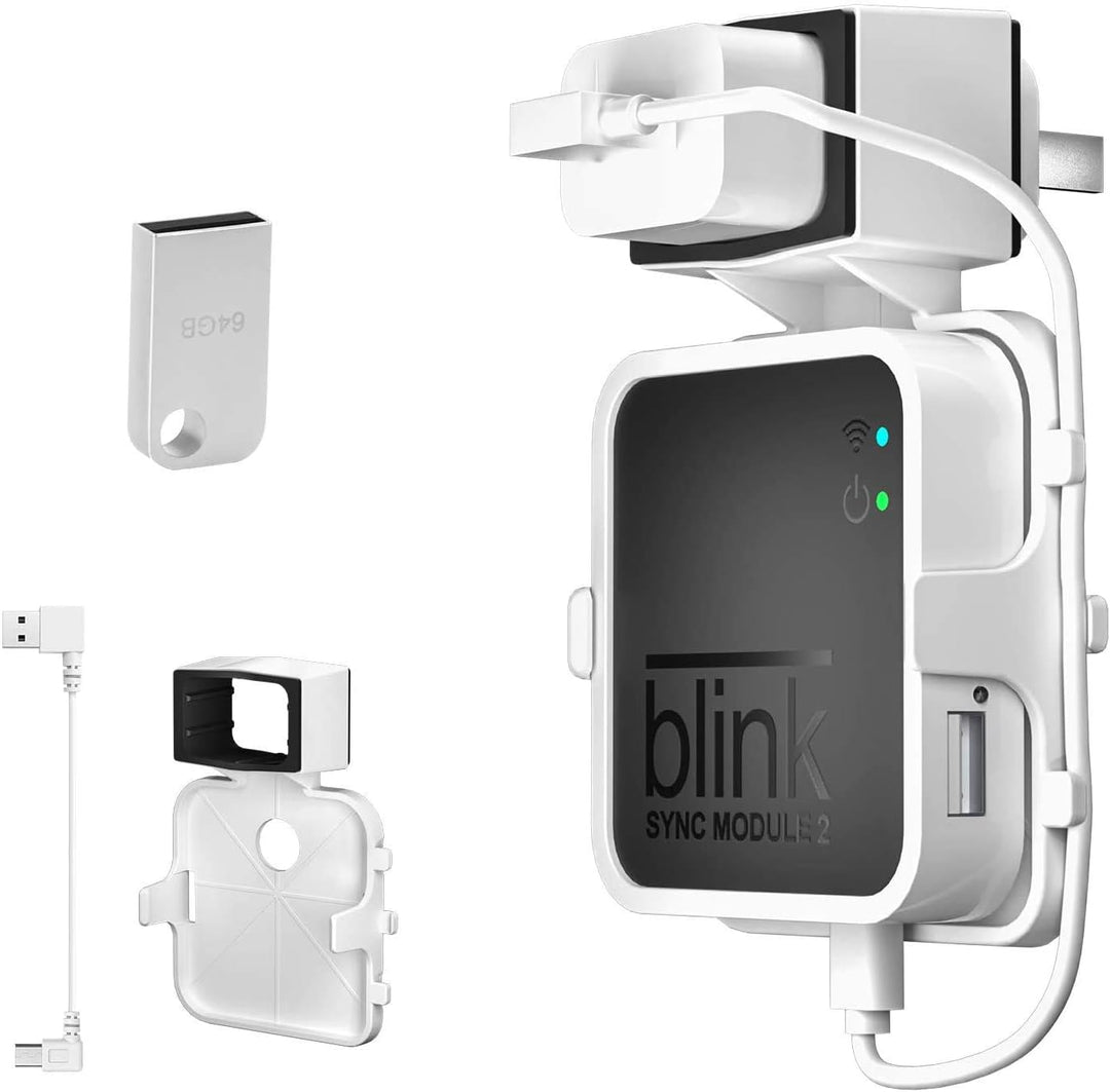 HOLACA 64 GB USB Flash Laufwerk und Wandhalterung für Blink Sync Module 2, Halterung für Neue Blink