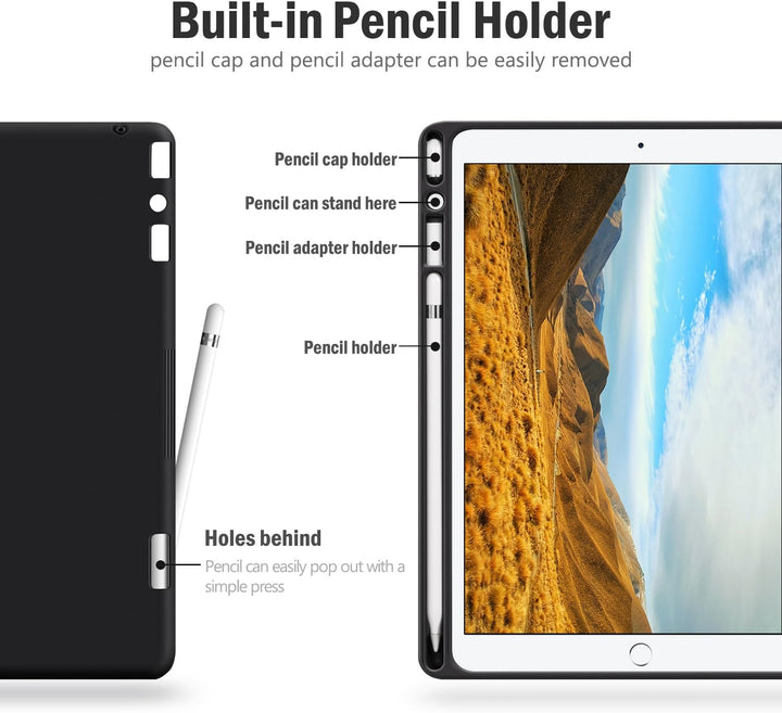 Antbox Hülle für iPad Air 3 2019 10.5 Zoll/iPad Pro 10.5 2017 mit Apple Pencil Halter Auto Schlaf/Wa