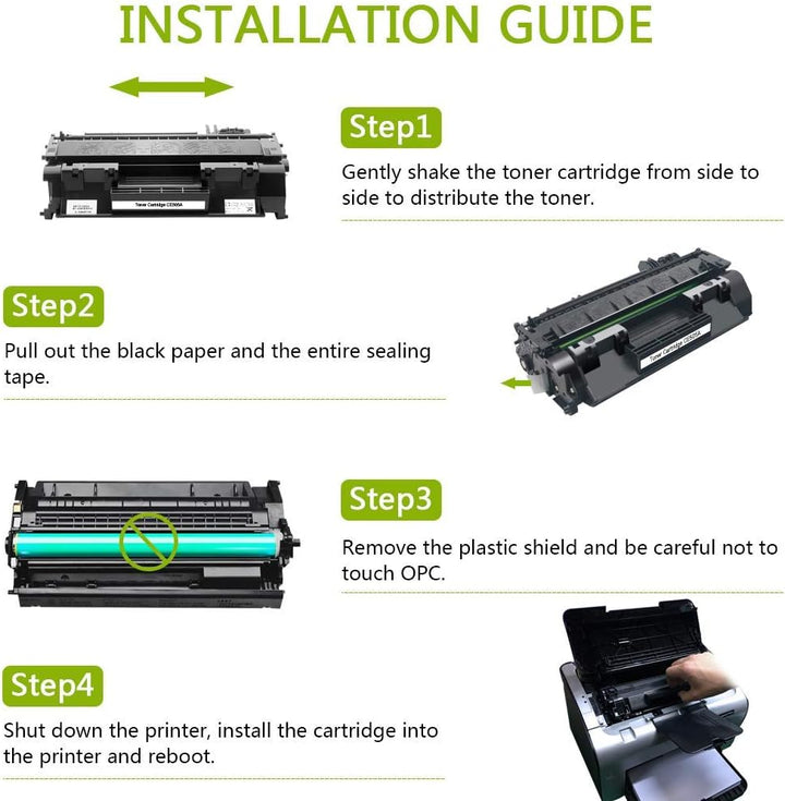 ZOOMTEC Kompatibel Toner für CE505A 05A für Laserjet P2030, Laserjet P2035 P2035N, Laserjet P2050 La