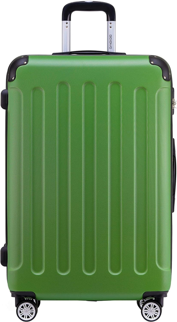 BEIBYE- Hartschalenkoffer Koffer Trolley Rollkoffer Reisekoffer Zahlenschloss 4 Zwilings-Rollen (Oli