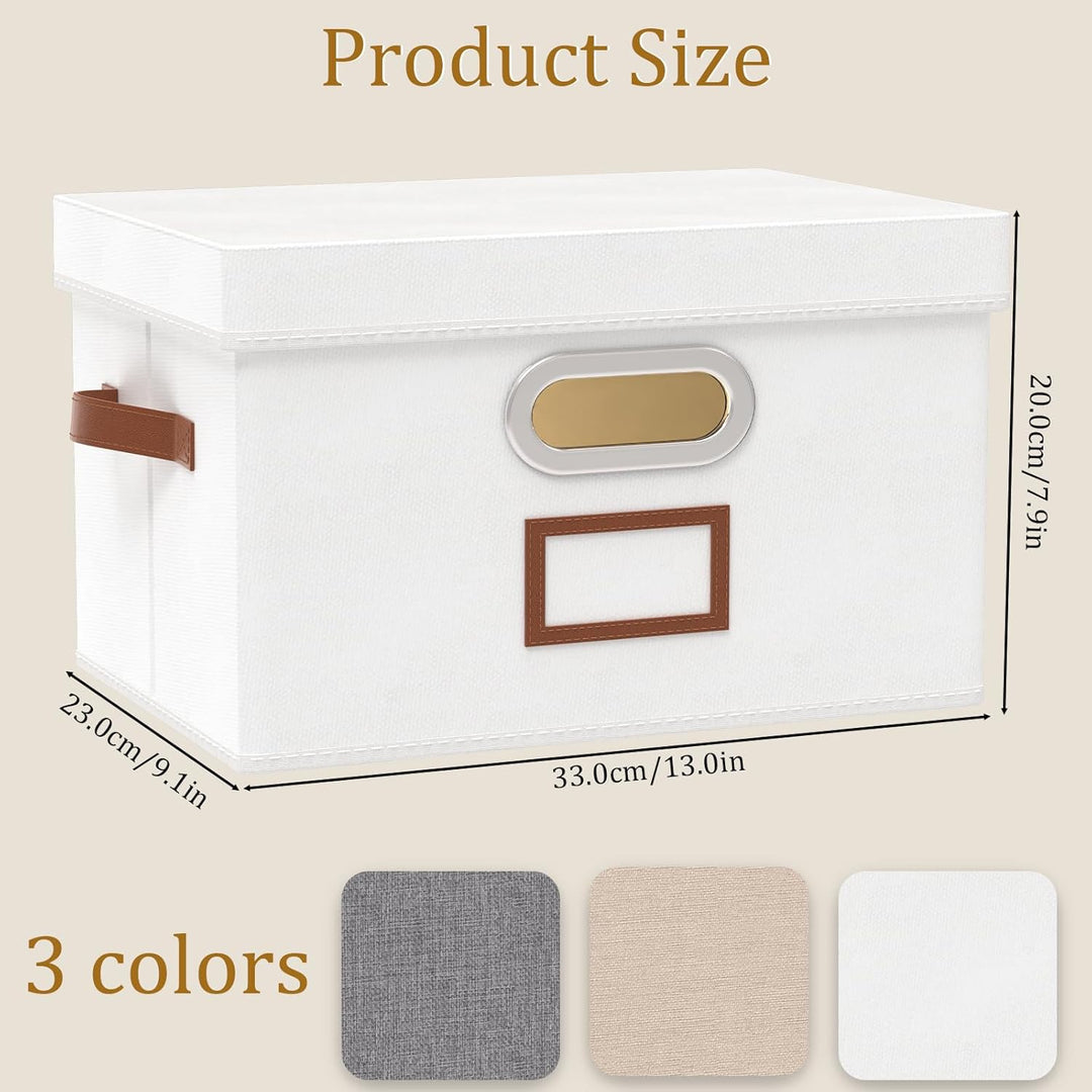 OUTBROS Aufbewahrungsbox mit Deckel und Griff, Faltbarer Aufbewahrungsbox aus Stoff Aufbewahrungskör