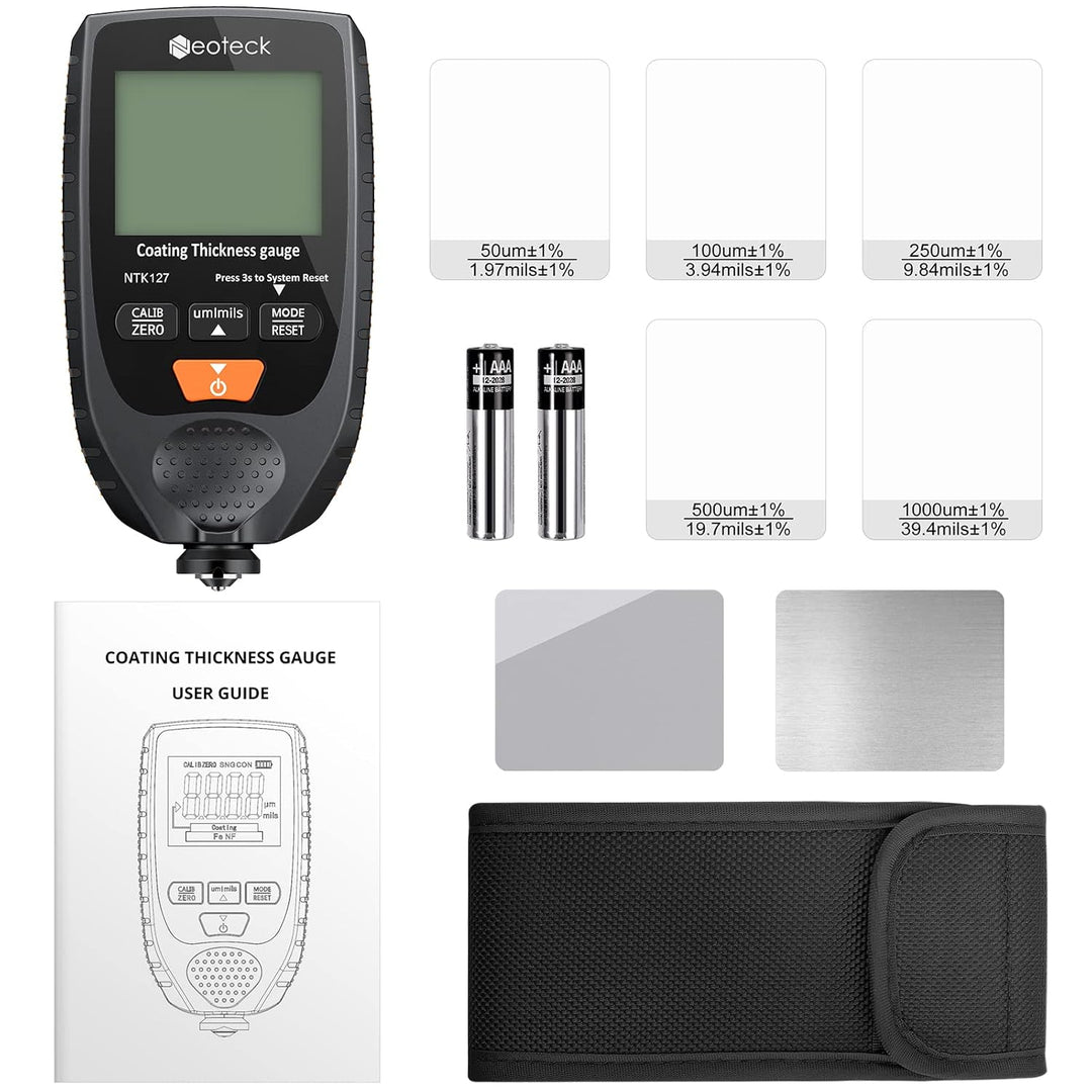 Neoteck Autolack Schichtdickenmessgerät Handheld mit LCD Display Hintergrundbeleuchtung, für Stahl-