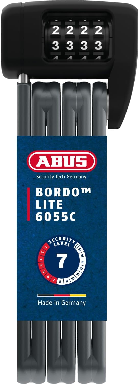 ABUS Faltschloss Bordo Lite 6055C SH - mit Halterung und Zahlencode - Extra-leichtes Zahlenschloss a