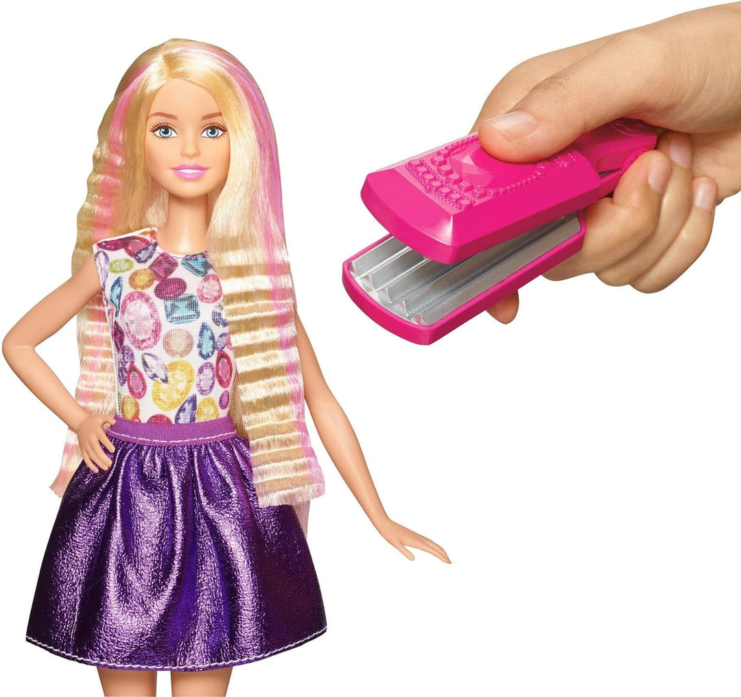 Barbie DWK49 - Hairstyling Spielset, ohne Hitze und mit Wasser verschiedene Frisuren zaubern, Spielz