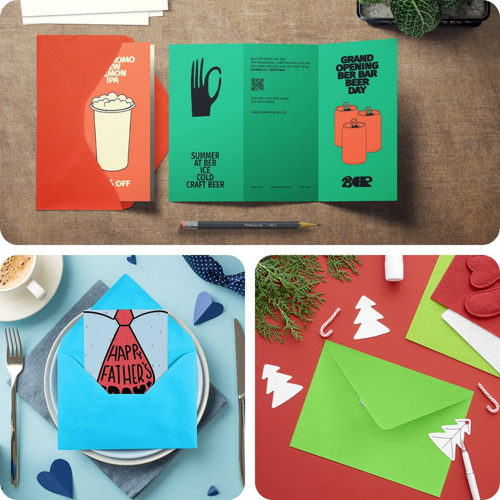 Netuno 100 Briefumschläge Creme DIN lang 110x220 mm 80g Rainbow lange Briefumschläge DL Spitzklappe