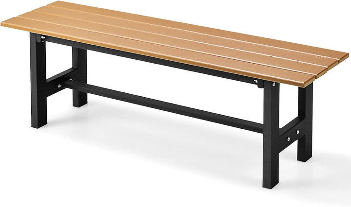 COSTWAY Gartenbank wetterfest, 2-Sitzer Sitzbank bis 300kg belastbar, Allwetter-Parkbank aus HDPE, T