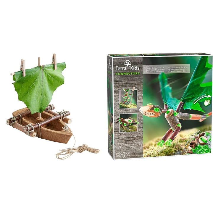 HABA 304244 Terra Kids Korkboot-Bausatz, Bausatz und Anleitung & 305341 - Terra Kids Connectors - St