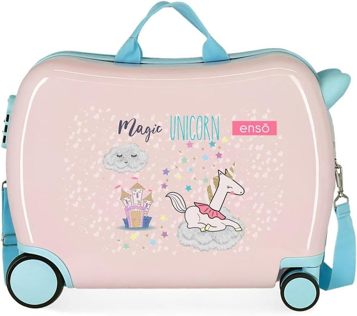 Enso Magic Unicorn Kinderkoffer, Rosa, 50 x 38 x 20 cm, starr, ABS-Kombinationsverschluss, 34 l, 1,8